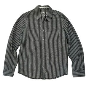 Harley Button Down Dress Long Sleeve Shirt Black Medium